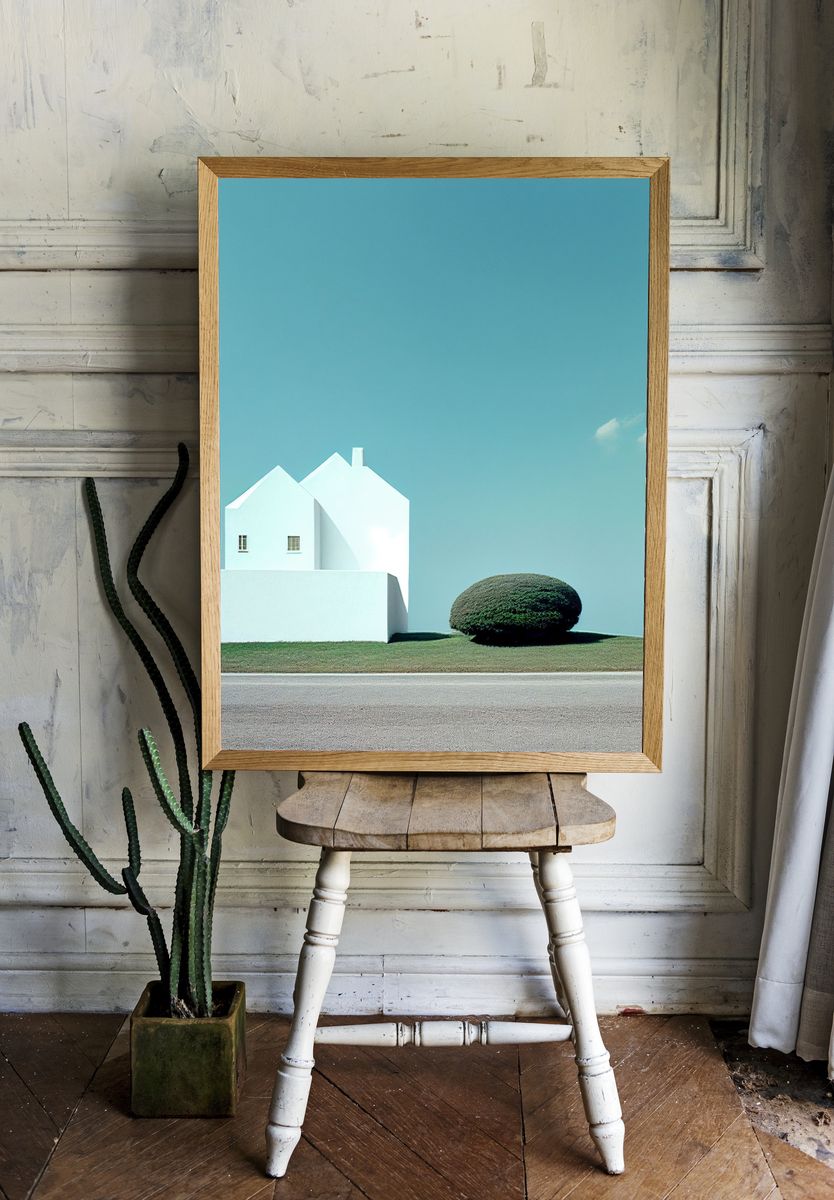 Minimalist Coastal House Photography Poster. room preview