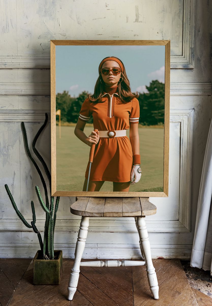 Retro Golf Portrait Print. — room view 1
