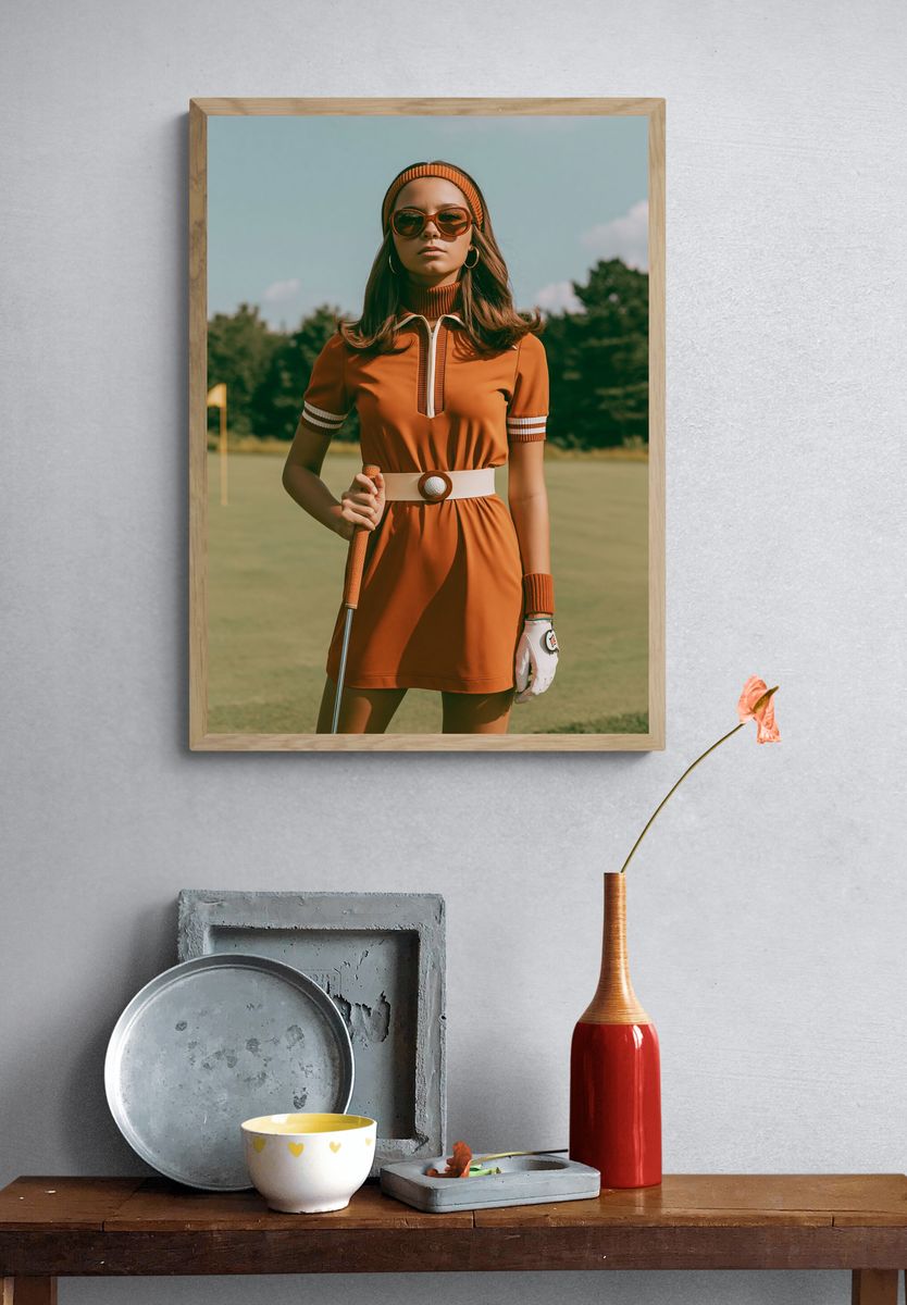 Retro Golf Portrait Print. — room view 3