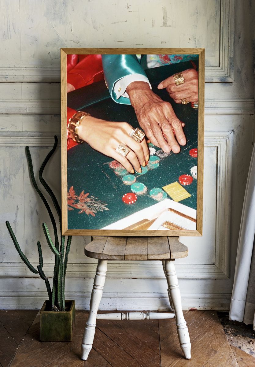 Casino Table Hands Photography Poster. — room view 1