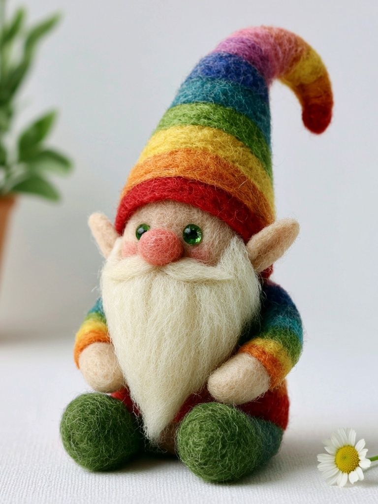 Rainbow Felt Gnome Photography Poster. poster — photography art