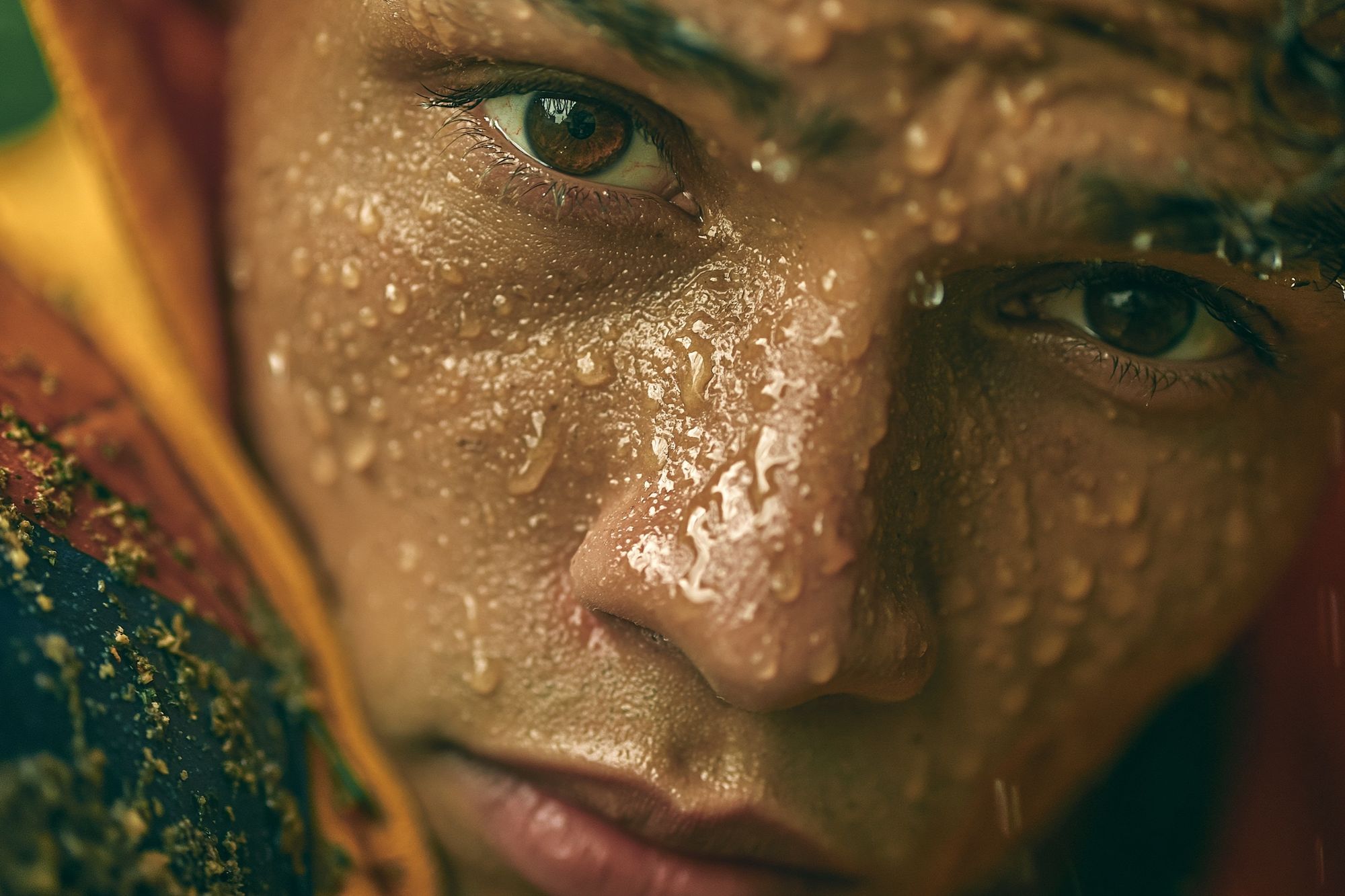 Rain-Drenched Portrait Photography Poster. poster detail