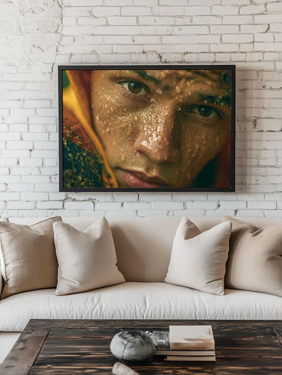 Rain-Drenched Portrait Photography Poster. — room view 1