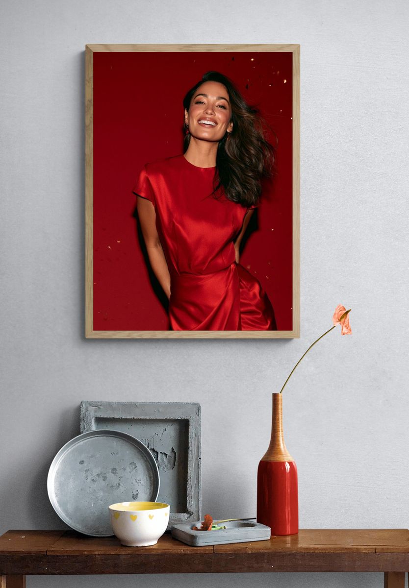 Red Satin Portrait Poster. — room view 3