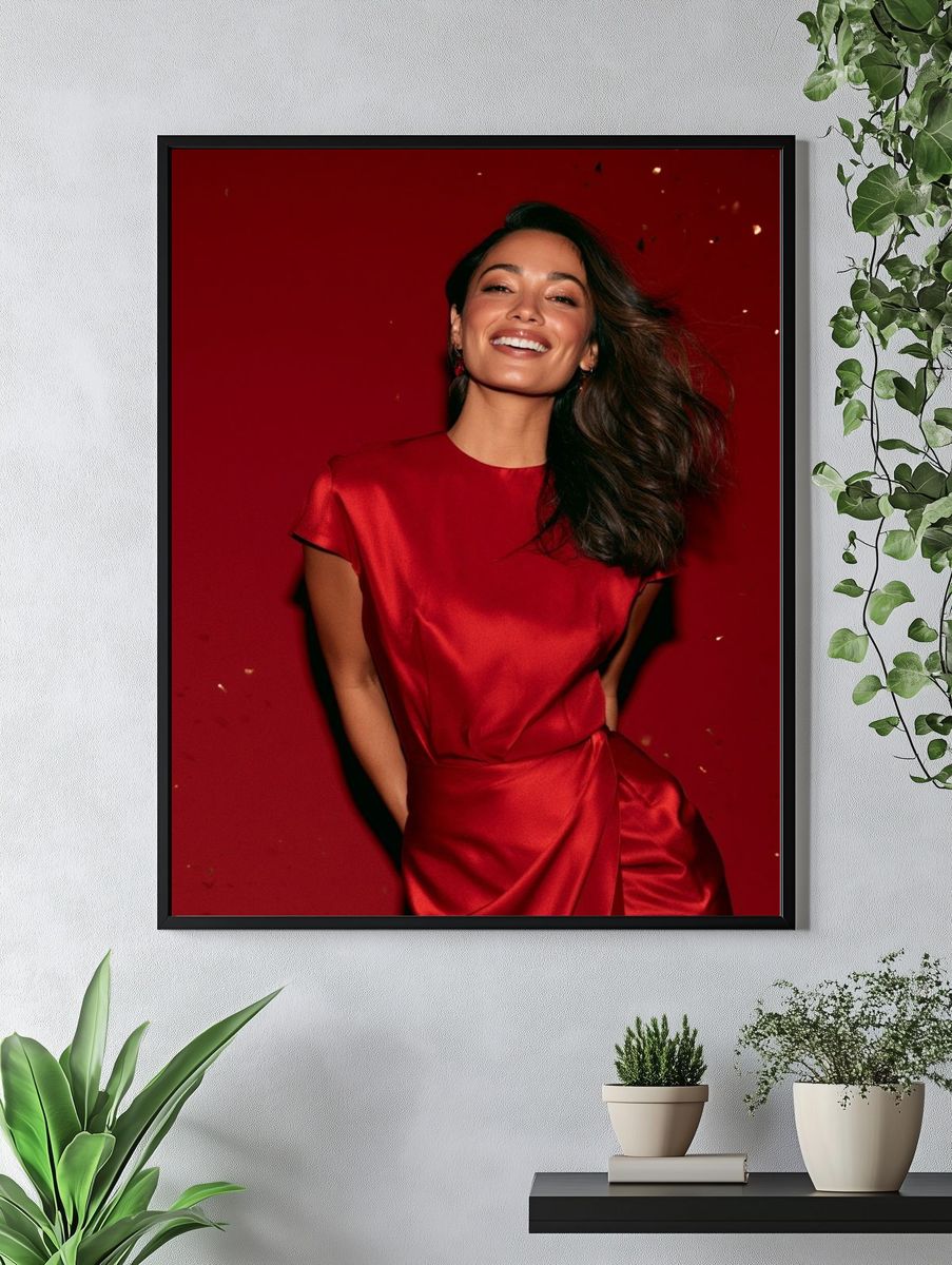 Red Satin Portrait Poster. — room view 4