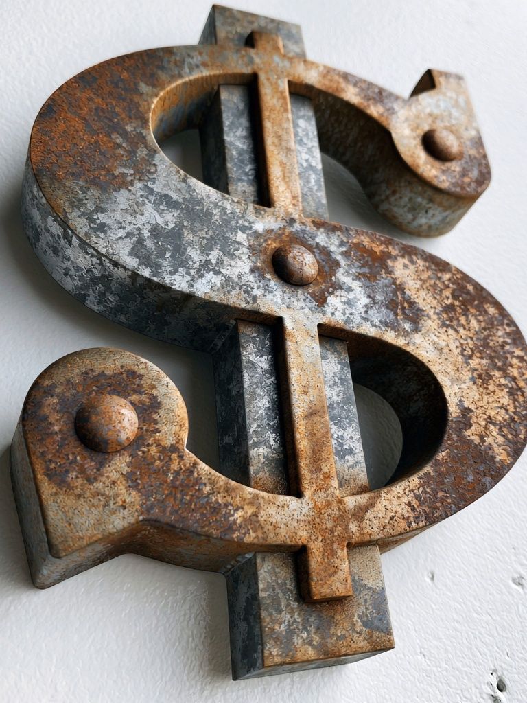 Rusty Dollar Sign Photography Poster. poster detail