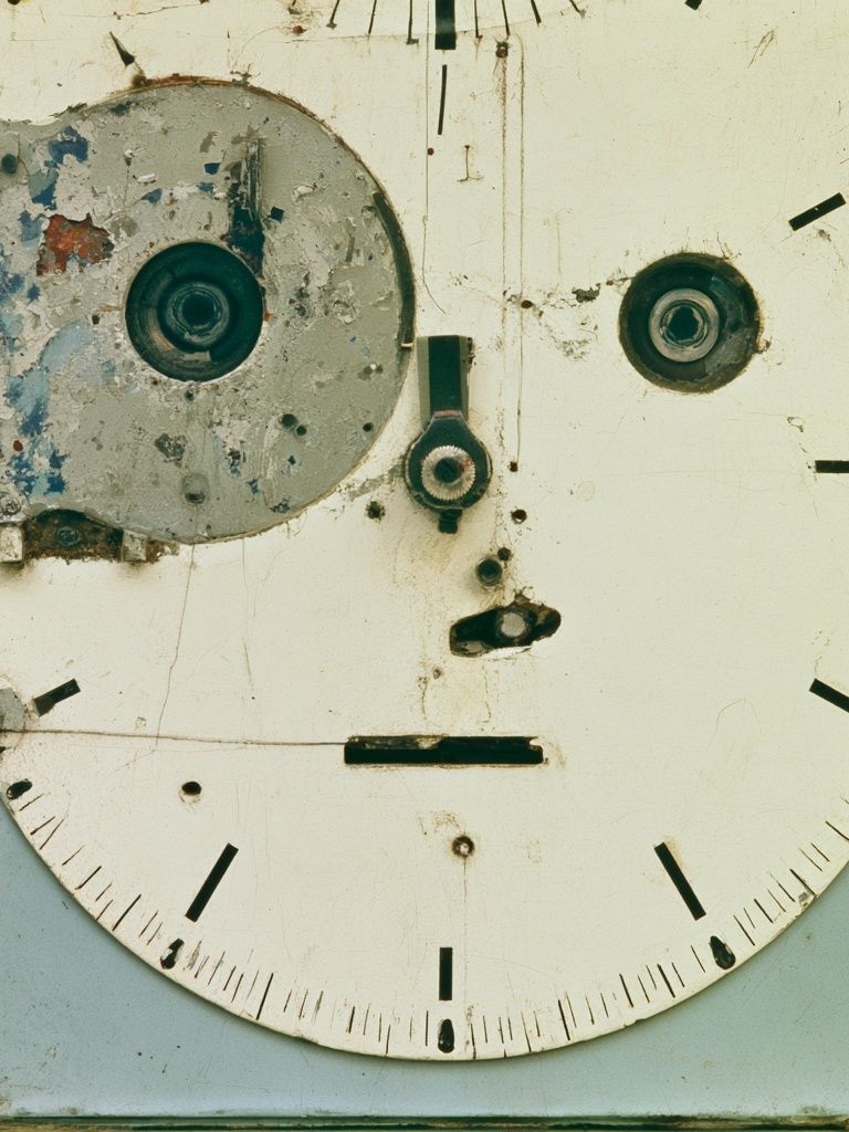Industrial Clock Face Photography Print. poster detail
