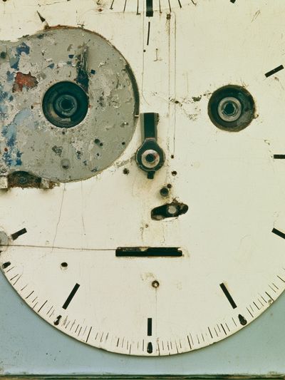 Industrial Clock Face Photography Print. poster
