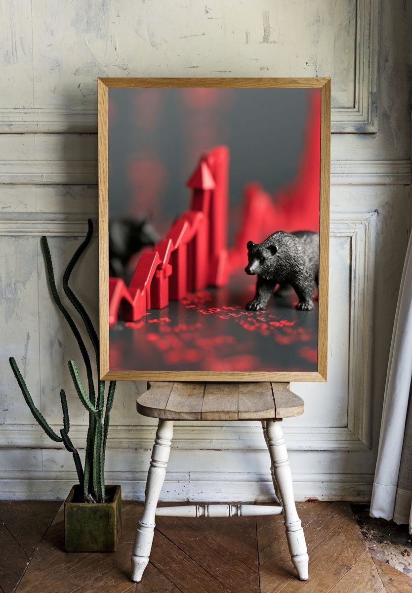 Bear Market Crash Photography Poster. — room view 1