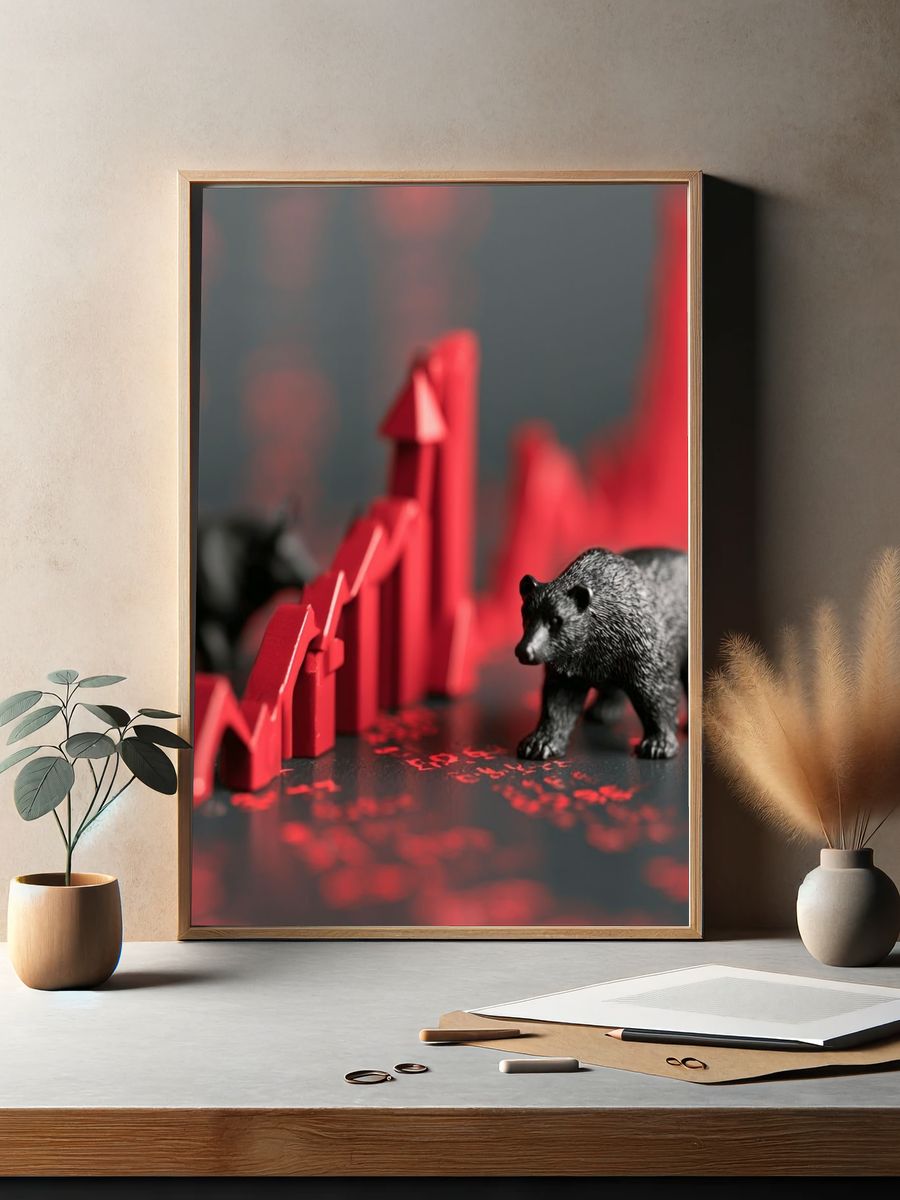 Bear Market Crash Photography Poster. — room view 2