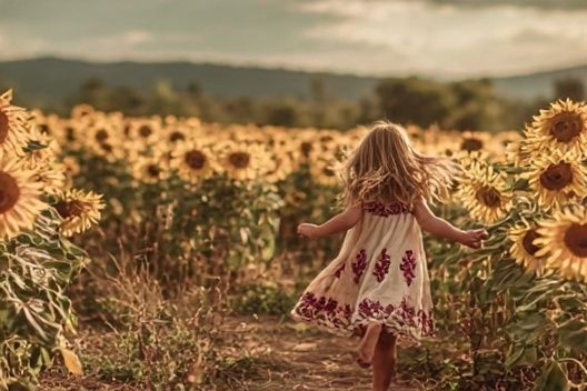 Sunflower Field Girl Photography Poster. poster detail