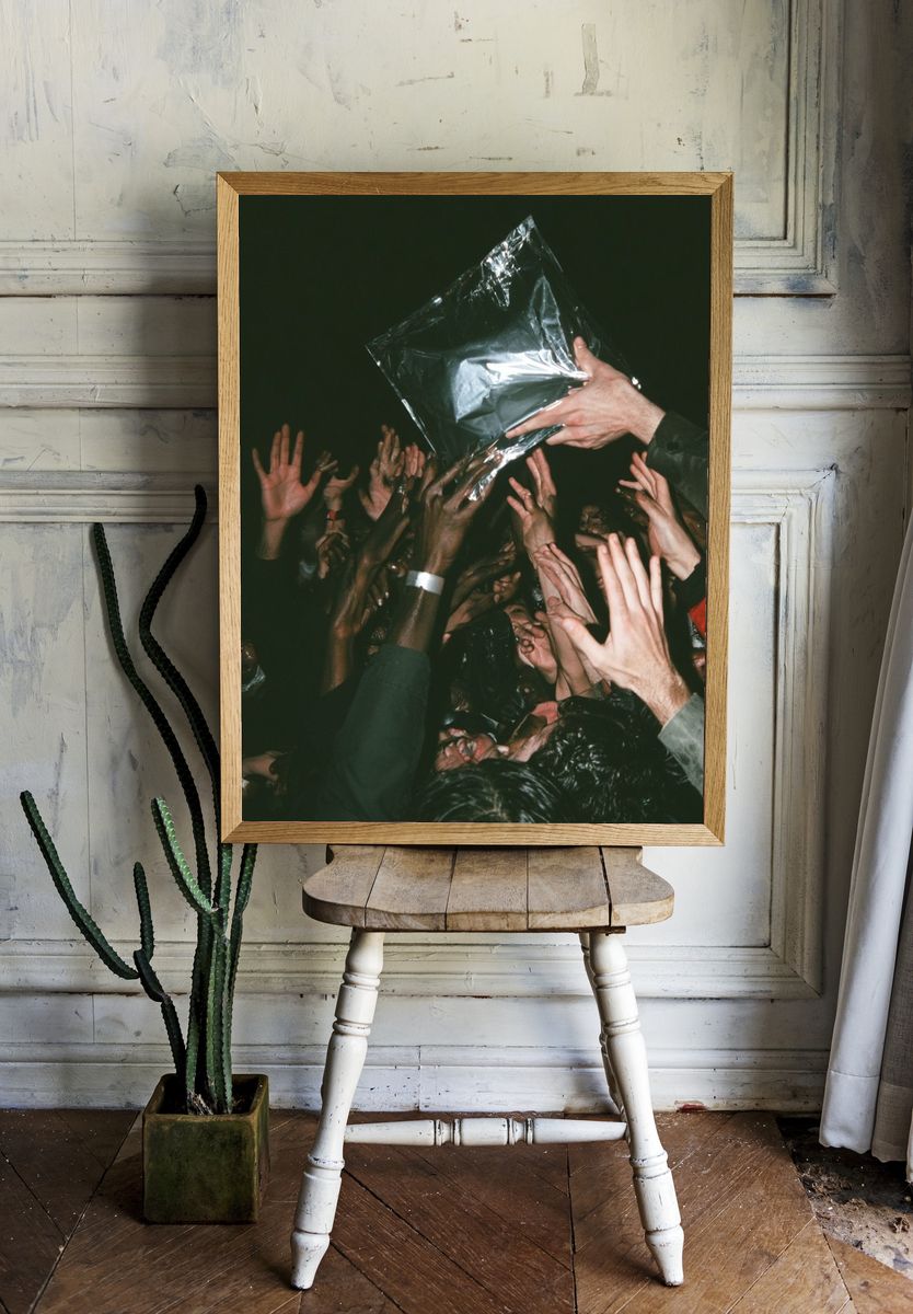 Crowd Hands Night Photography Poster. room preview