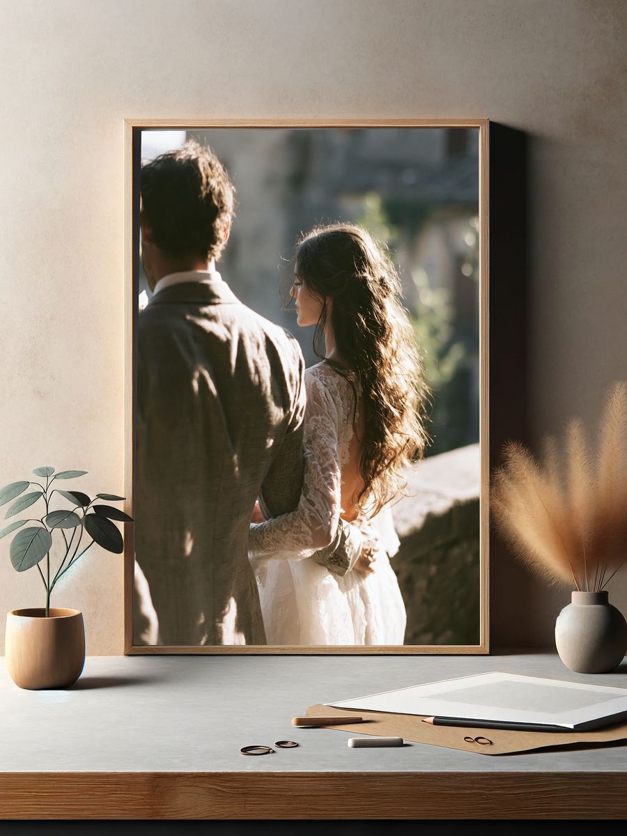 Romantic Wedding Couple Photography Poster. — room view 2