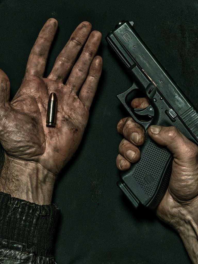 Bullet and Hand Photography Poster. poster detail