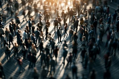 Crowd in Motion Photography Poster.