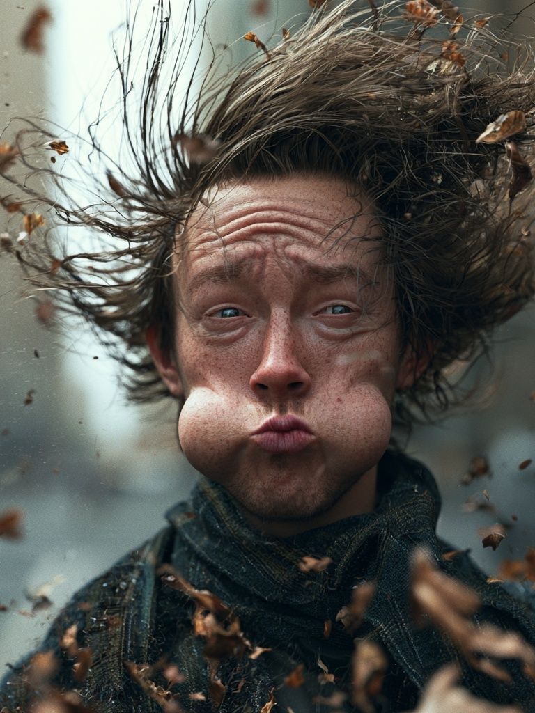 Surreal Windblown Portrait Print. poster detail