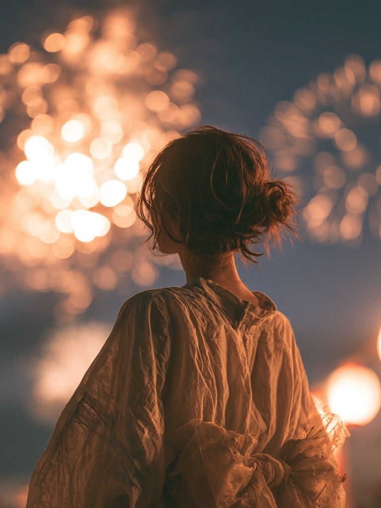 Fireworks Silhouette Photography Poster. poster detail