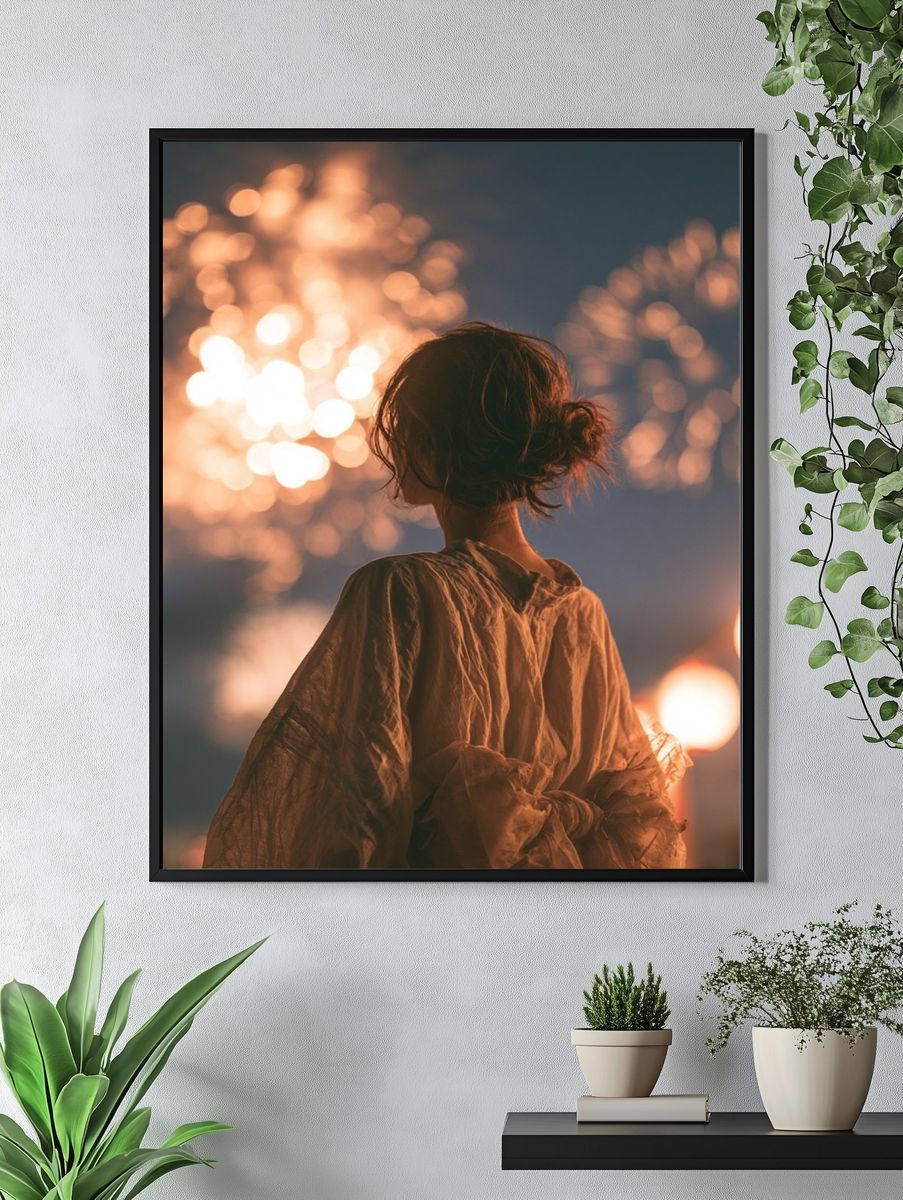 Fireworks Silhouette Photography Poster. — room view 4