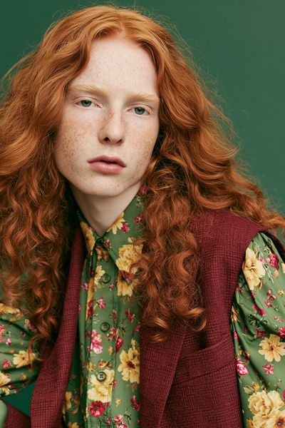 Freckled Redhead Portrait Print. poster print