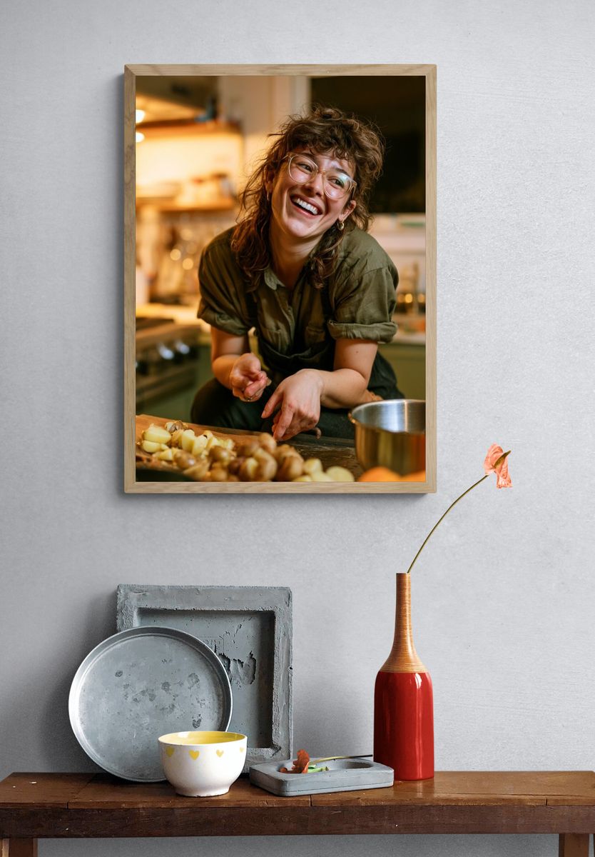 Smiling Home Cook Photography Poster. — room view 3