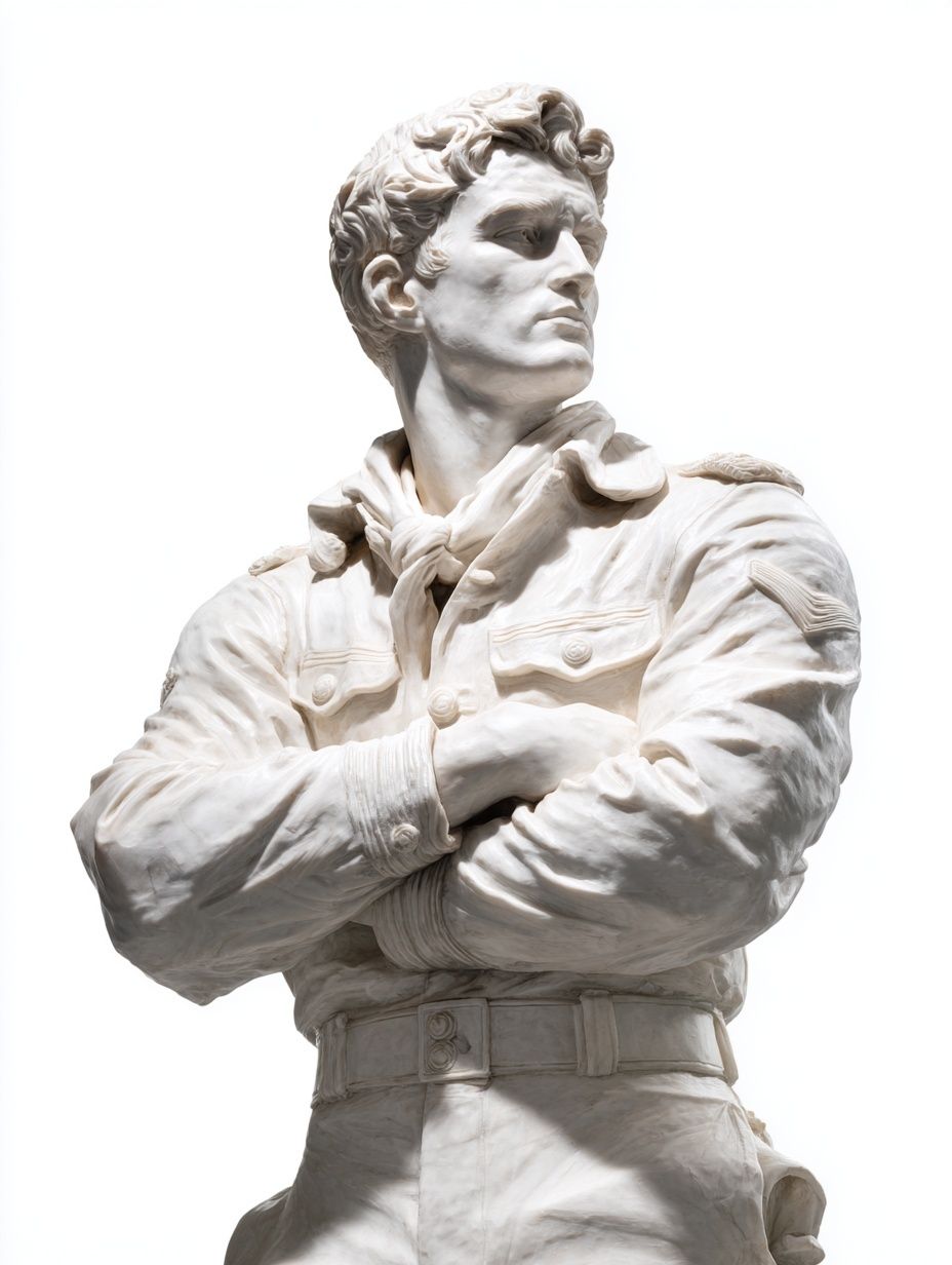 Marble Hero Bust Photography Poster. poster detail