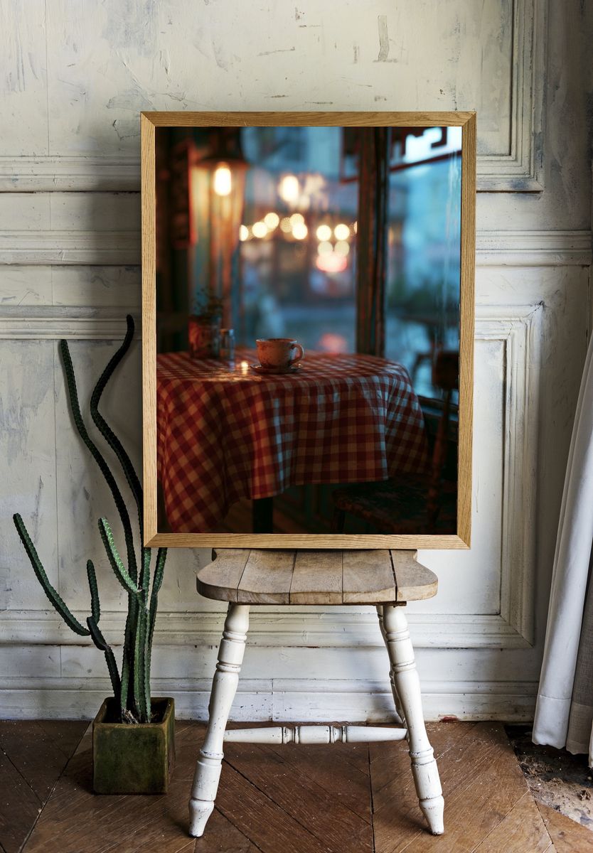 Cozy Café Table Photography Poster. room preview