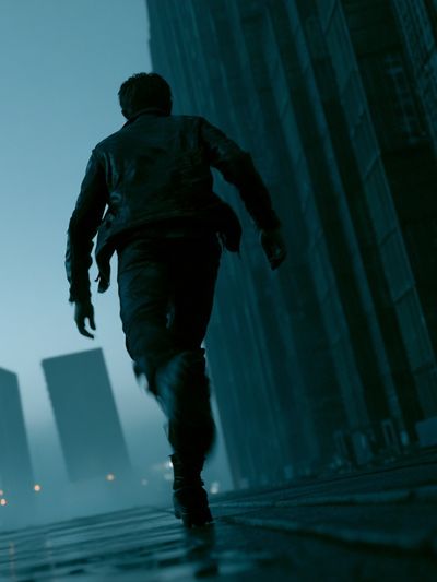 Rainy City Runner Photography Poster.
