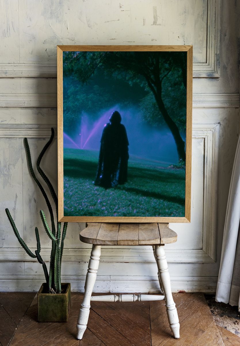 Moonlit Figure in Park Poster. room preview