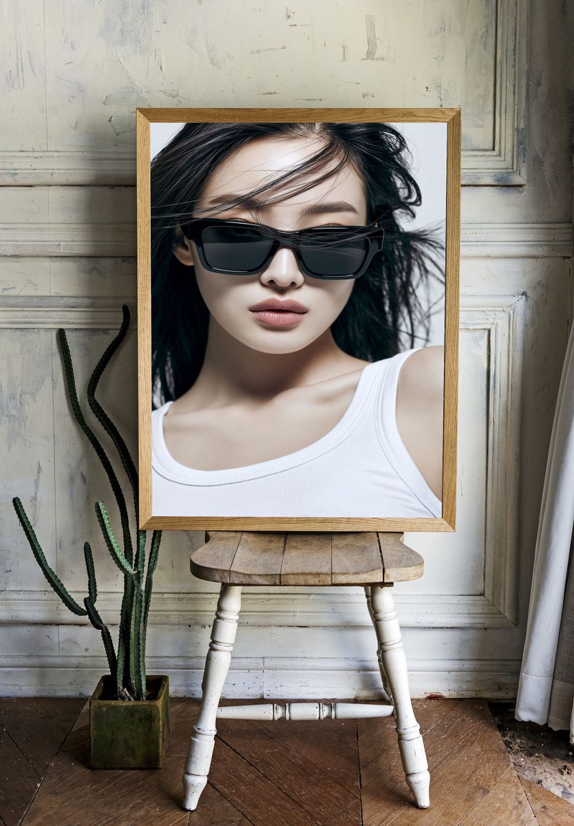 Sunglasses Portrait Photography Poster. room preview
