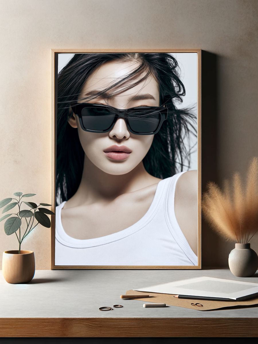 Sunglasses Portrait Photography Poster. — room view 2