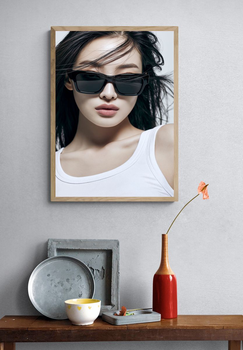 Sunglasses Portrait Photography Poster. — room view 3