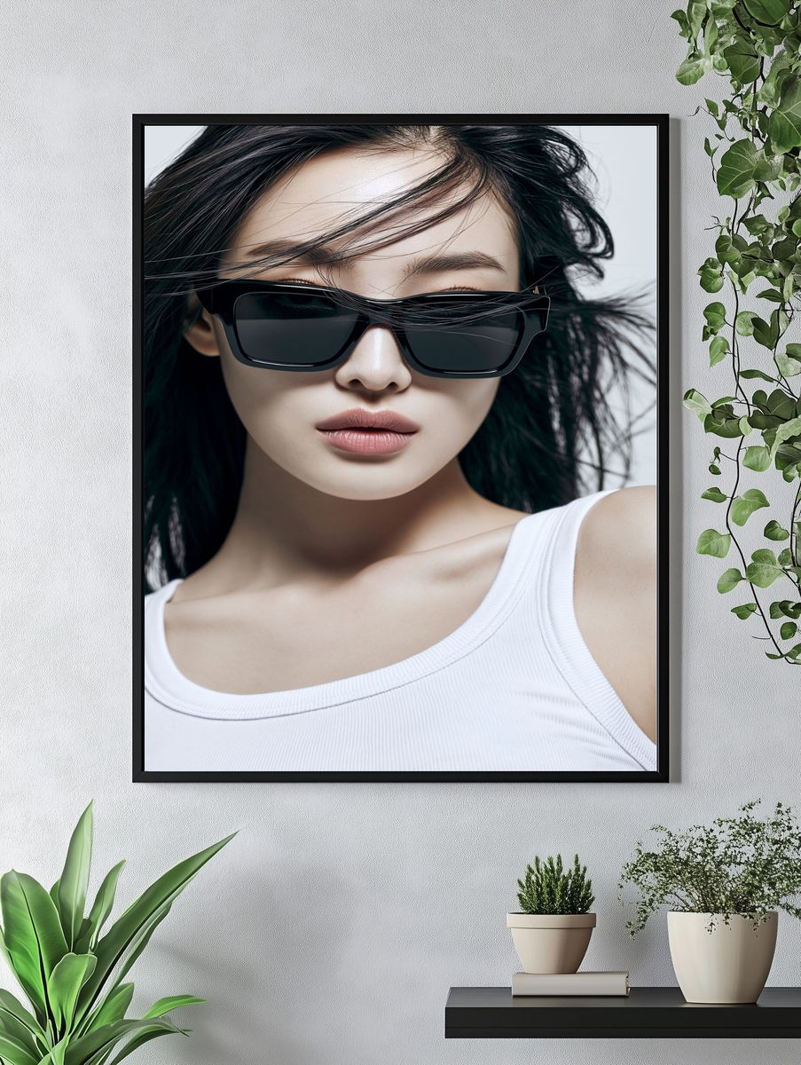 Sunglasses Portrait Photography Poster. — room view 4