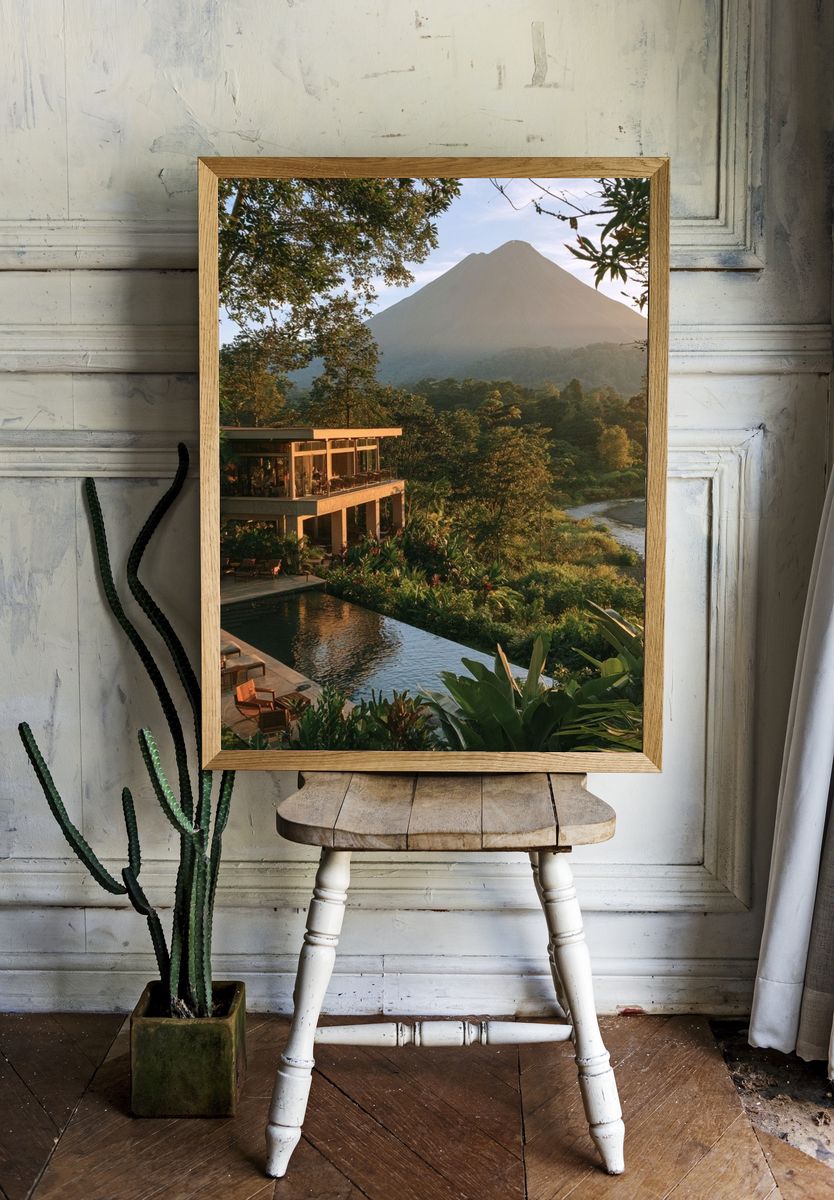 Tropical Mountain Resort Landscape Print. room preview