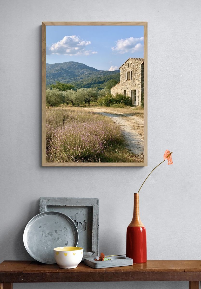 Tuscan Stone House Landscape Poster. — room view 3