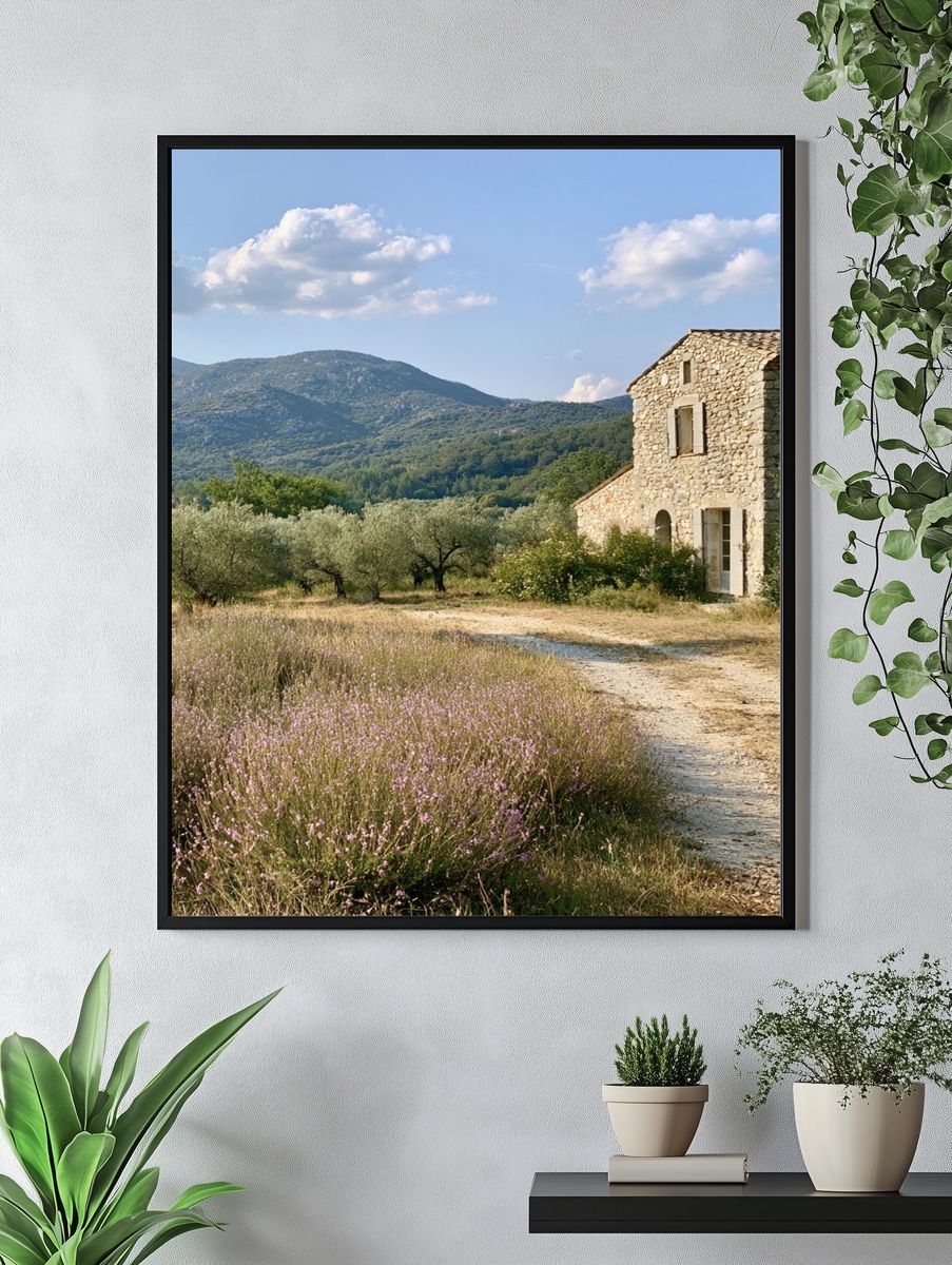 Tuscan Stone House Landscape Poster. — room view 4