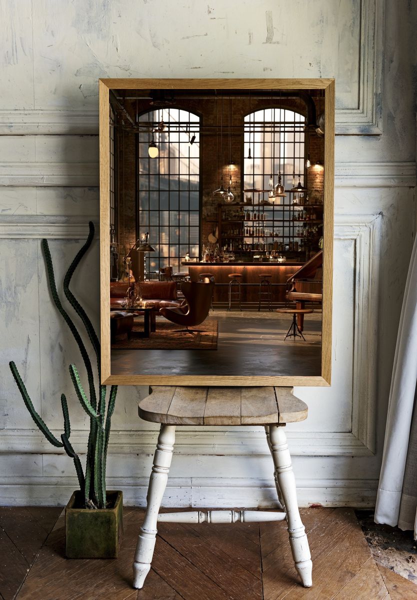Industrial Loft Lounge Photography Poster. — room view 1