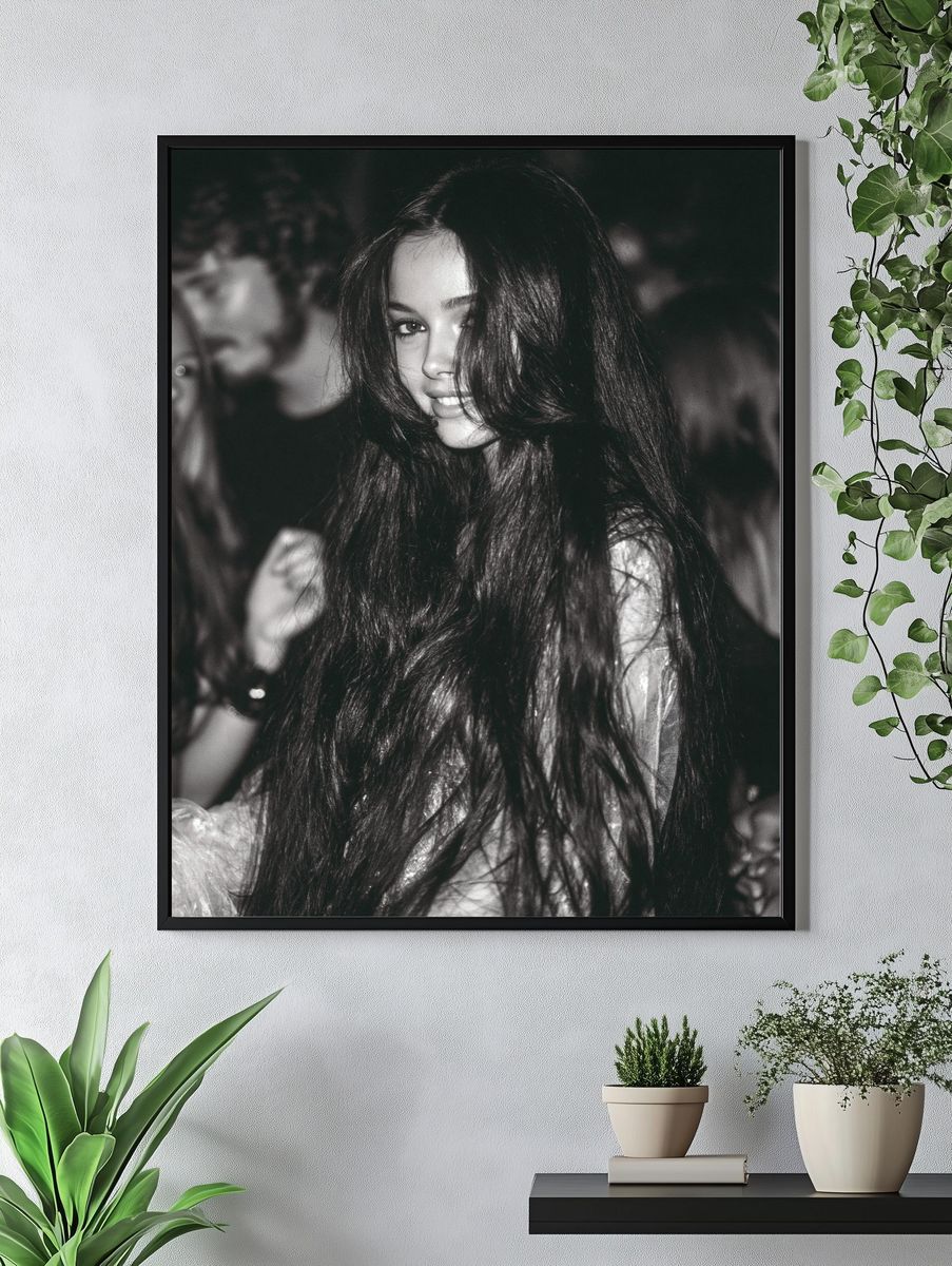 Black and White Party Portrait Poster. — room view 4