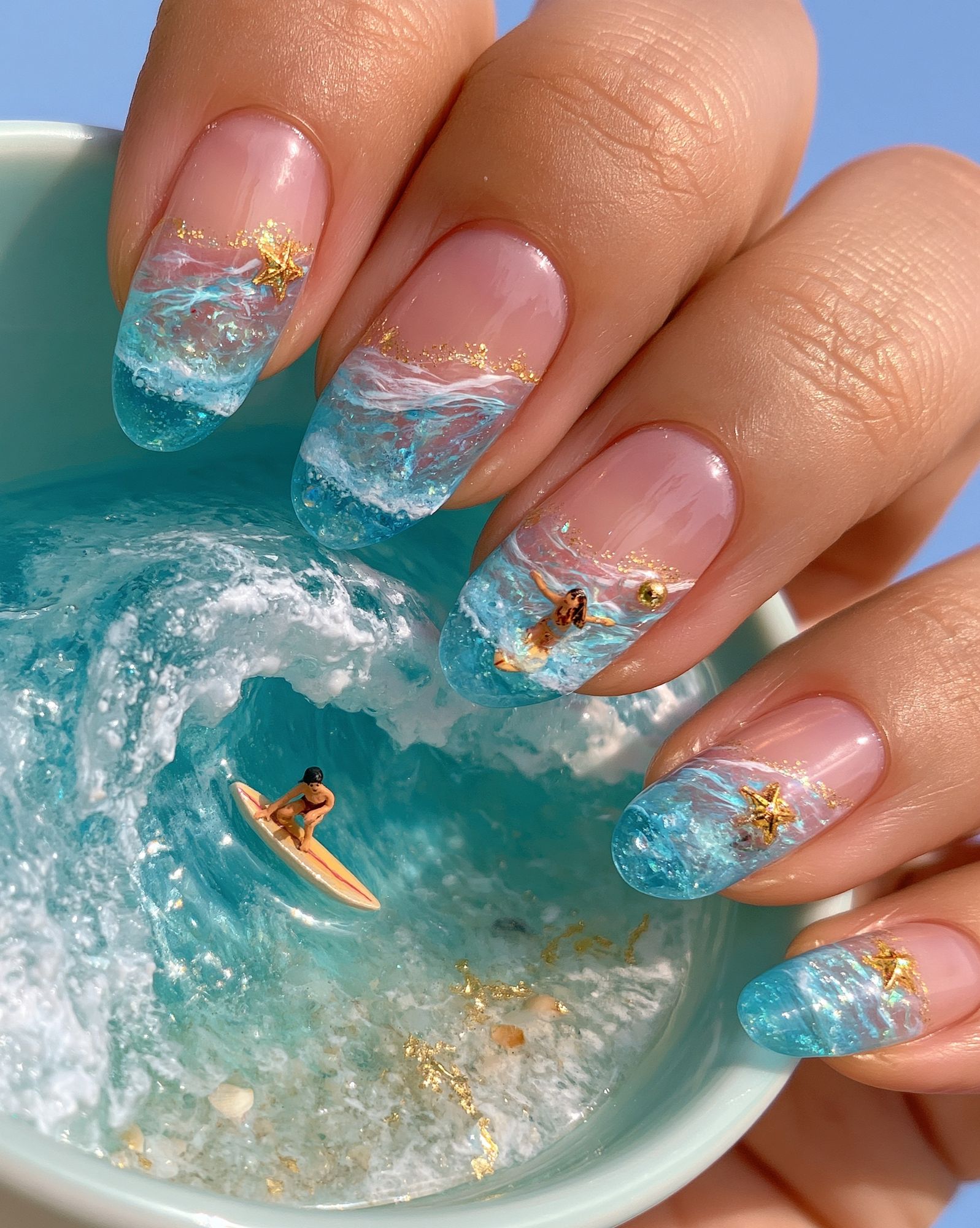 Ocean Nail Art Photography Poster. poster detail
