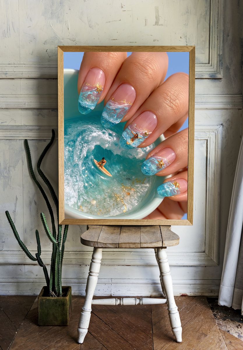 Ocean Nail Art Photography Poster. — room view 1