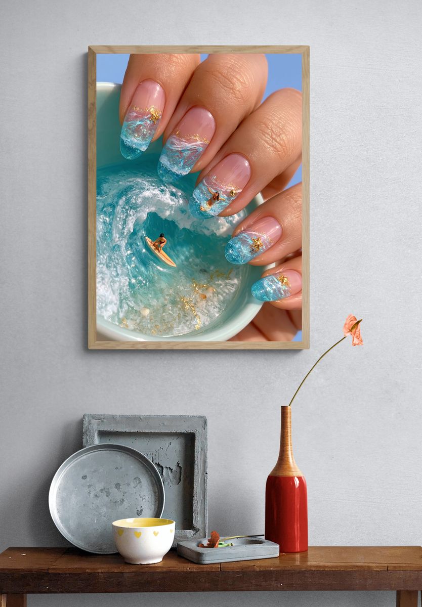 Ocean Nail Art Photography Poster. — room view 3