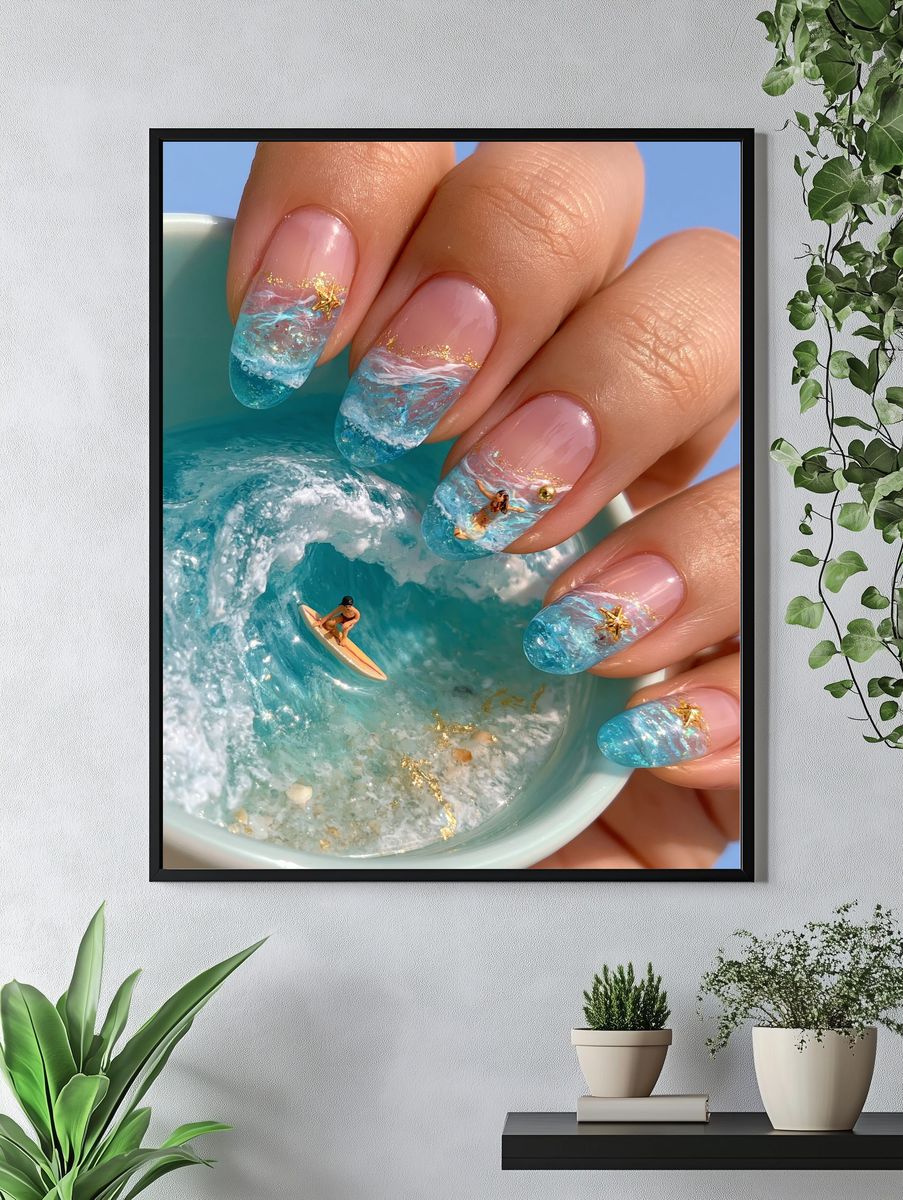 Ocean Nail Art Photography Poster. — room view 4