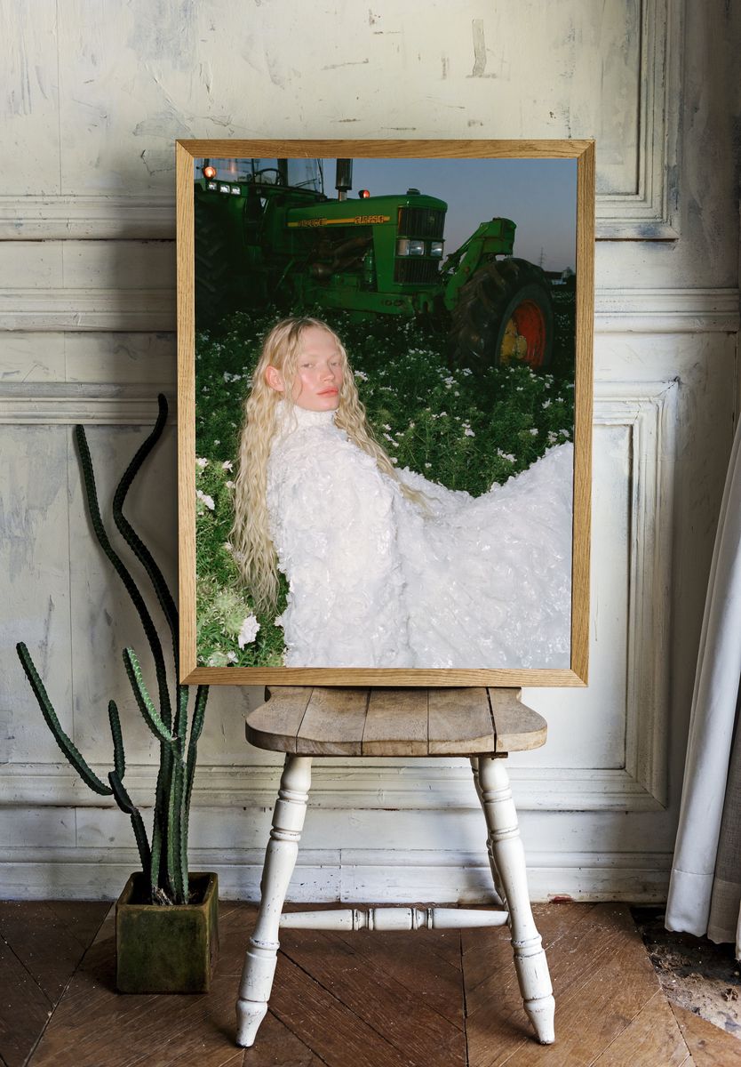 Fashion Portrait with Tractor Poster. room preview