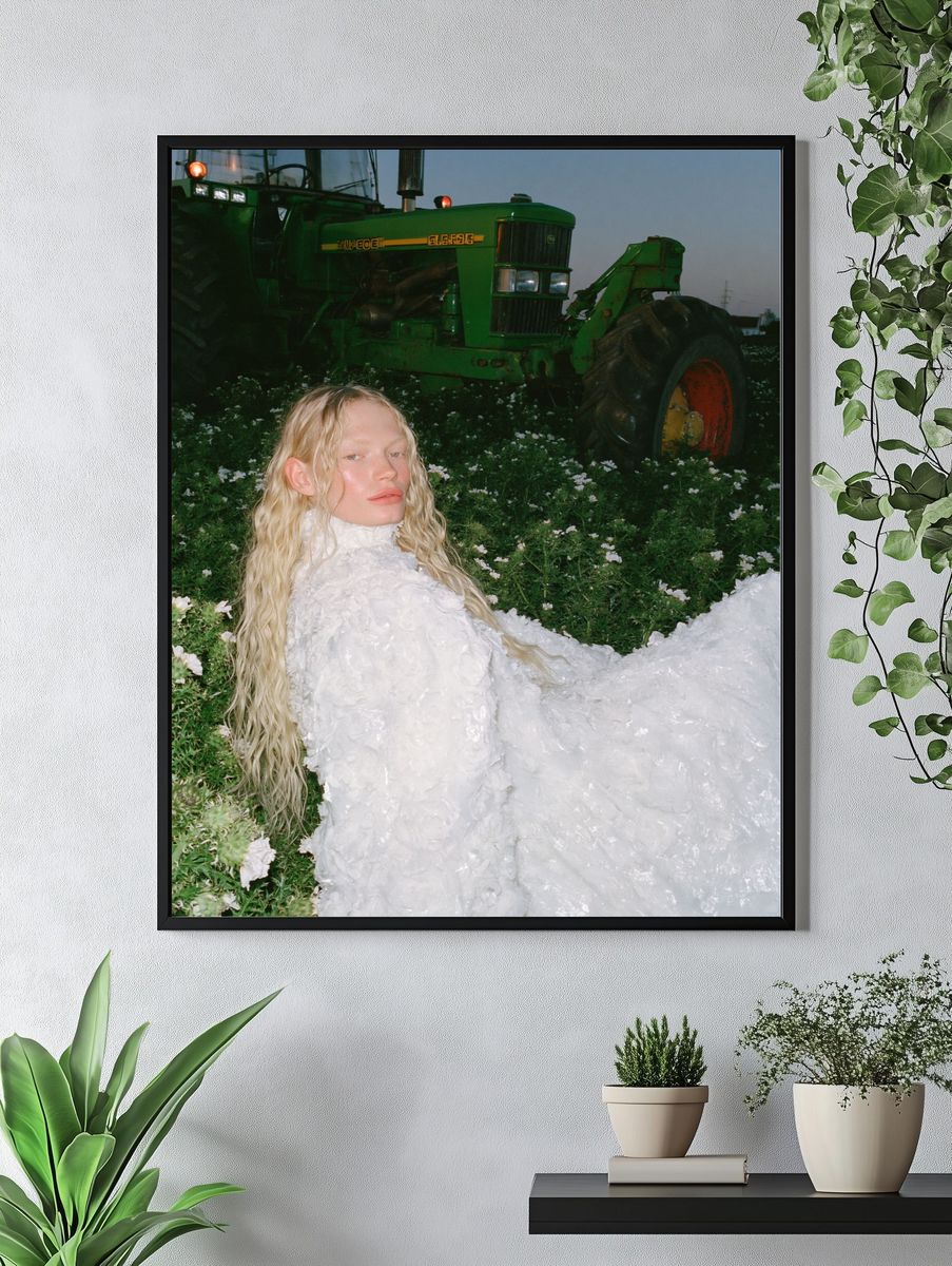 Fashion Portrait with Tractor Poster. — room view 4