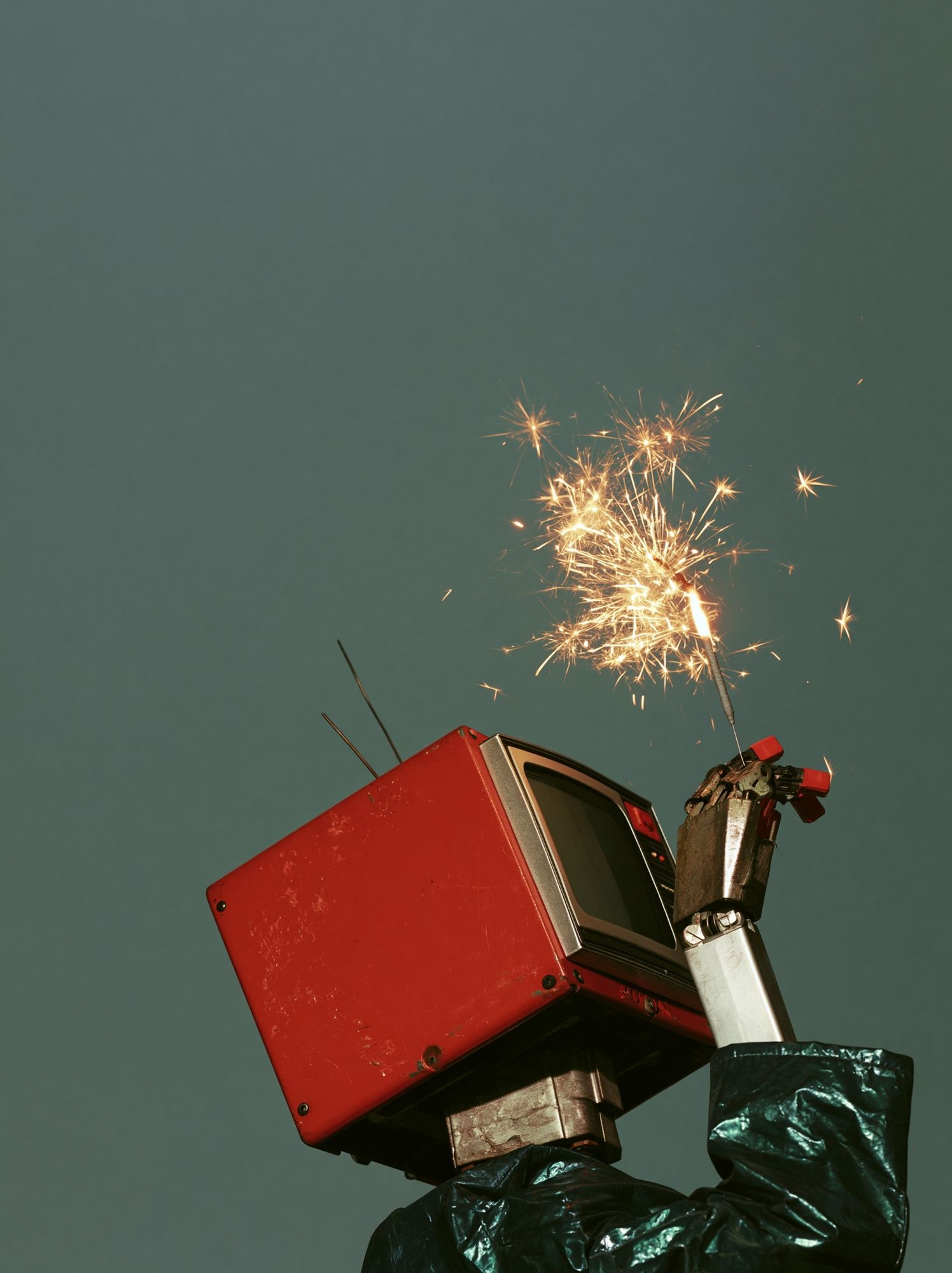 Robot Sparkler Photography Poster. poster — photography art