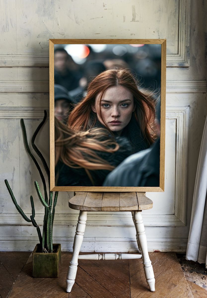 Red-Haired Portrait Photography Poster. — room view 1