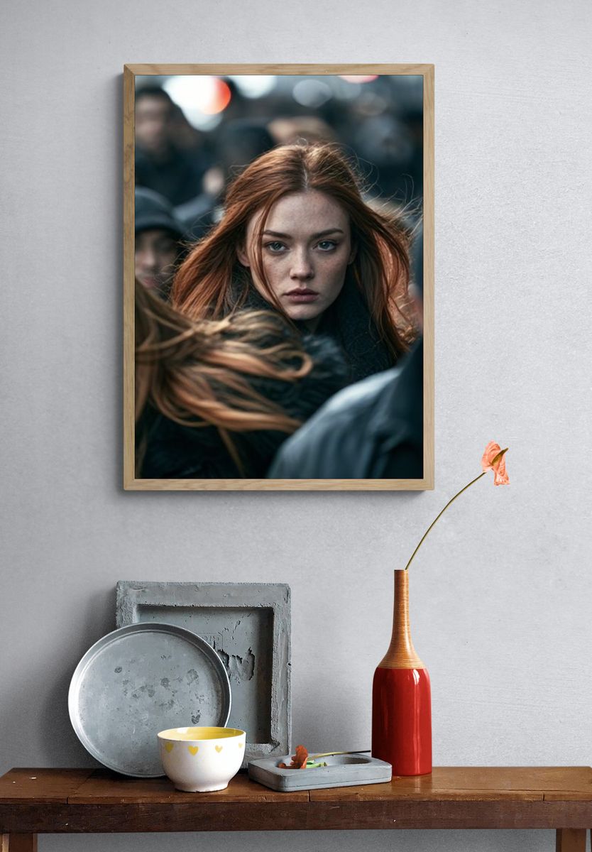 Red-Haired Portrait Photography Poster. — room view 3