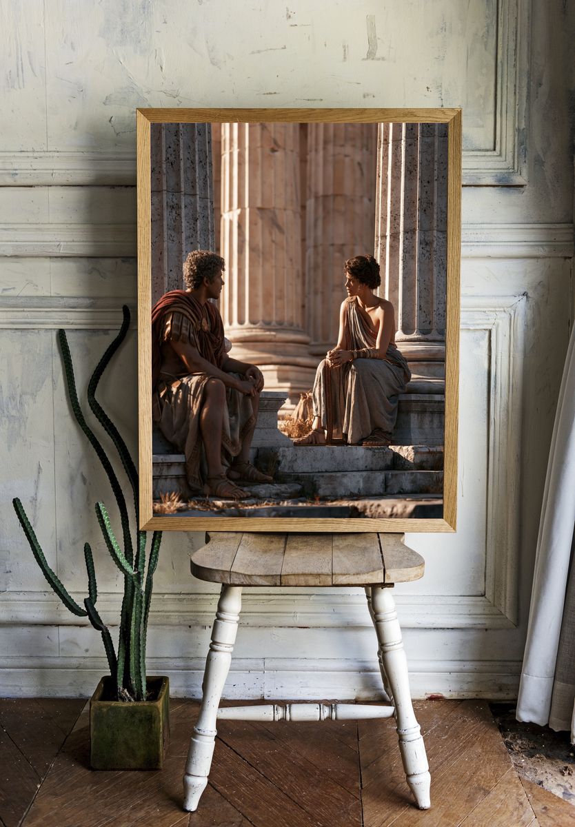 Ancient Greek Conversation Photography Poster. — room view 1