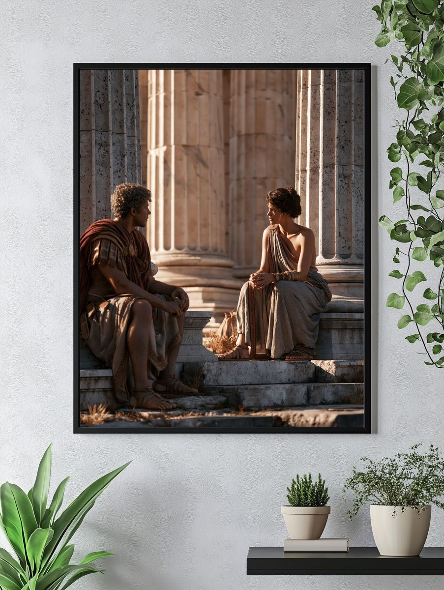 Ancient Greek Conversation Photography Poster. — room view 4