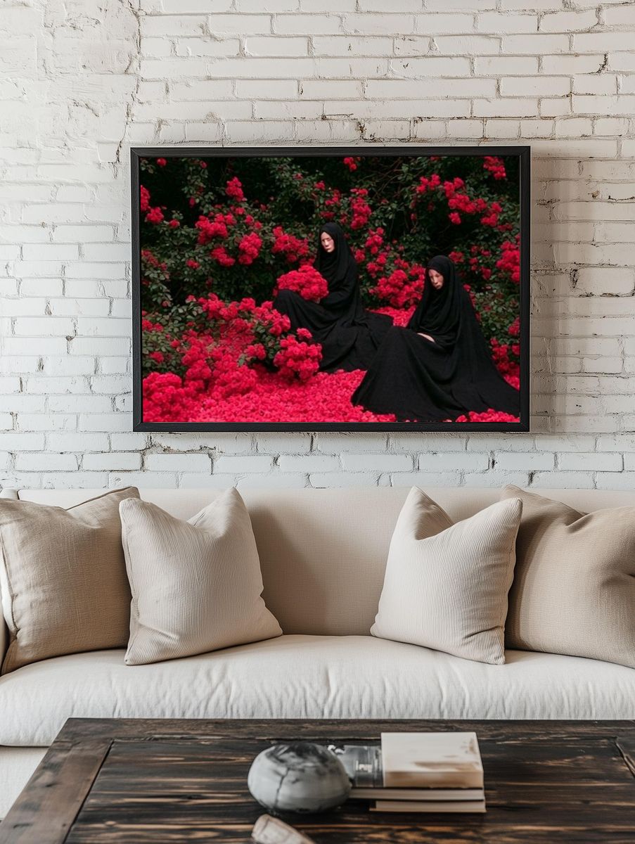 Black Veil in Rose Garden Poster. room preview