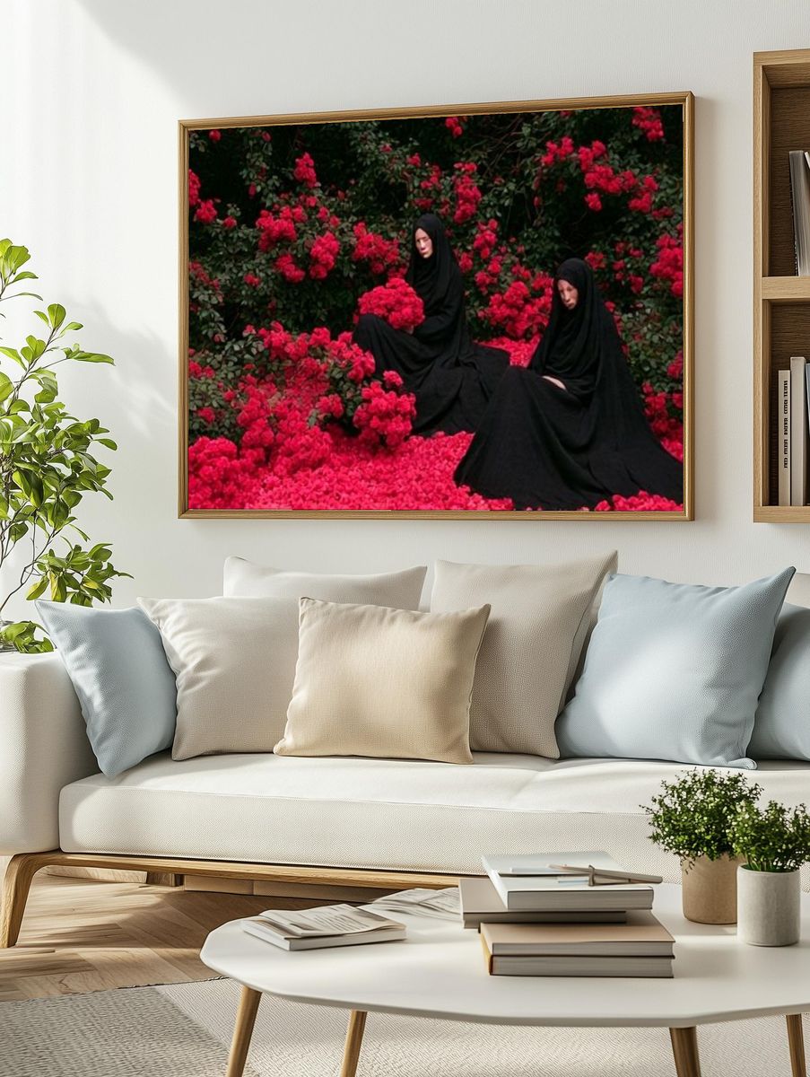 Black Veil in Rose Garden Poster. — room view 2